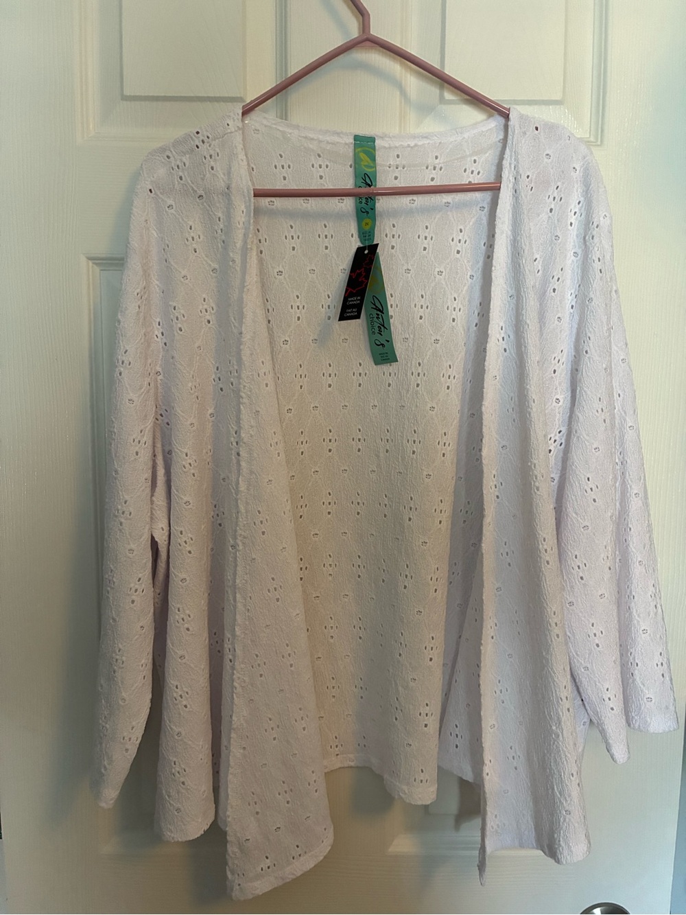White Eyelet Cardigan/Shrug Size 2X